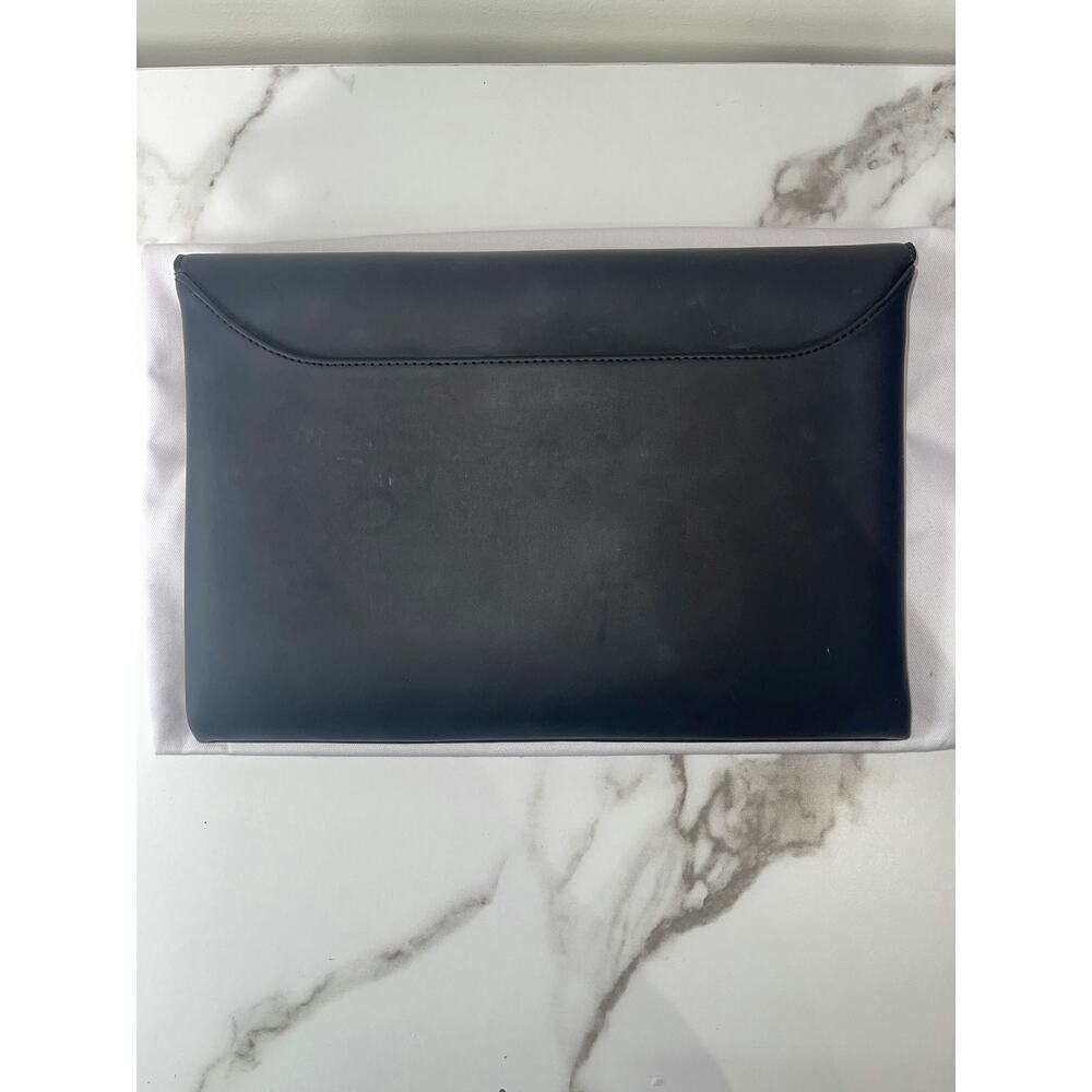Givenchy Black Leather Envelope Clutch with Gold Logo - Picture 4 of 6